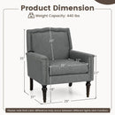 Mid-century Modern Armchair Linen Fabric Upholstered Accent Chair with Cushion-Gray by DirectDeals