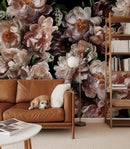 Midnight Bloom Dark Romantic Peony Wallpaper Mural