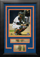 Mike Piazza Catching Action 8"x 10" Framed Baseball Photo with Engraved Autograph by Dynasty Sports & Framing