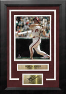 Mike Schmidt Swinging at the Plate Philadelphia Phillies 8x10 Framed Photo with Engraved Autograph by Dynasty Sports & Framing