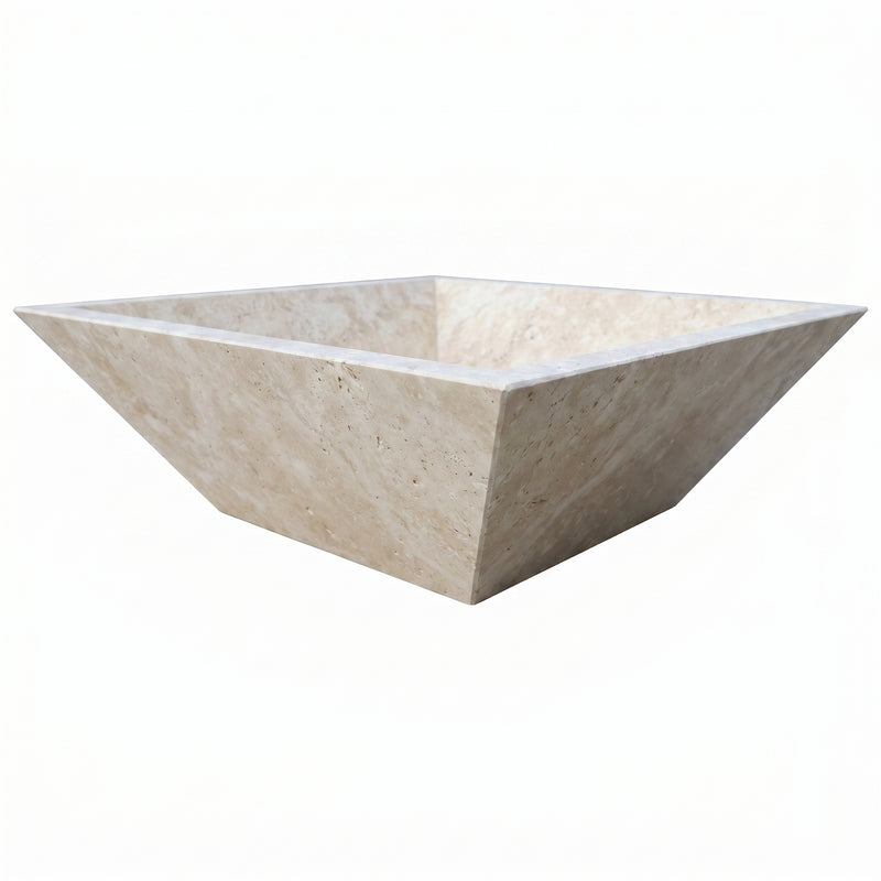 Miletos Ivory Travertine Natural Stone Fire Pit

Dimensions: 24" W x 24" L x 8" H