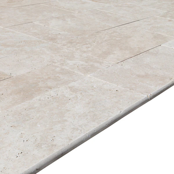 Travertine Miletos Ivory Tumbled Pavers 16"x24"x1 1/4"