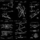 Aviation Wallpaper Mural. Featuring Military Jet and Airplane Patent Designs.