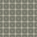 Millie Dark Green Wallpaper | Vintage Floral Windowpane Plaid