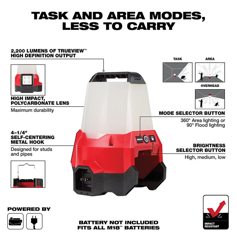 Milwaukee 2144-20 M18™ RADIUS™ Compact Site Light with Flood Mode