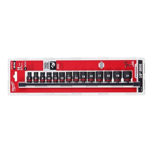 Milwaukee 49-66-7007 14PC SHOCKWAVE Impact Duty™ 3/8" Drive Metric Standard 6 Point Socket Set