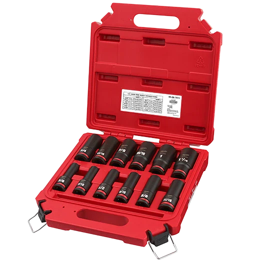 Milwaukee 49-66-7011 12PCSHOCKWAVE Impact Duty™ 1/2" Drive SAE Deep 6 Point Socket Set