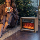 Mini Wooden Space Tabletop Fireplace with Realistic Flame Effect by LJGDeals