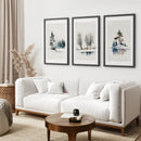 Winter Nature Set of 3 Wall Art Pine Forest Decor by Wall Art Set