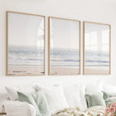 Pastel Minimalist Wave Photo. Set of 3 Beach House Wall Art by Wall Art Set