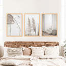 Natural Tones Boho Minimalist Wall Decor. Pampas Grass by Wall Art Set