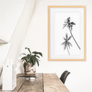 Minimalist Black White Palms Poster. Hawaii Theme by Wall Art Set
