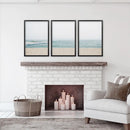 Beige Blue Minimalist Seashore Photo. 3 Piece Wall Art by Wall Art Set