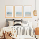 Beige Blue Minimalist Seashore Photo. 3 Piece Wall Art by Wall Art Set