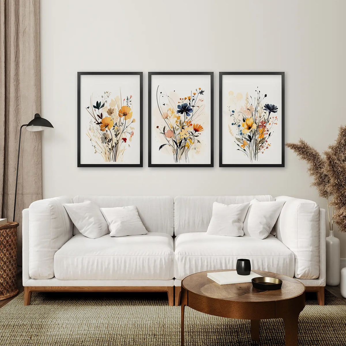 Neutral Watercolor Wildflower Art Prints Set, photo 4 of 9