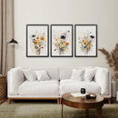 Neutral Watercolor Wildflower Art Prints Set by Wall Art Set