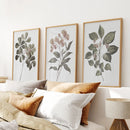 Rustic Botanical Wall Art. Vintage Flowers Prints by Wall Art Set