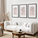Pink Wall Art Set Of 3 Botanical Modern Decor by Wall Art Set