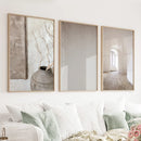 Minimalist Beige Modern Architectural Set of 3 Prints by Wall Art Set