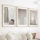 Minimalist Beige Modern Architectural Set of 3 Prints by Wall Art Set
