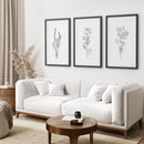 Boho Botanical Art Prints | Set of 3 Green Leaves by Wall Art Set