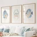 Minimalist Ocean Life Art. Marine Animals Decor by Wall Art Set