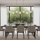 Minimalist Wave Glass Orb Chandelier