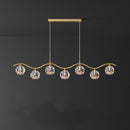 Minimalist Wave Glass Orb Chandelier