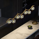 Minimalist Wave Glass Orb Chandelier