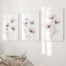 Floral Minimalist Art Posters. 3 Piece Wall Decor by Wall Art Set