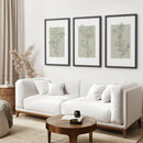 Pastel Wild Flowers Set of 3 Prints. Botanical Line Art by Wall Art Set