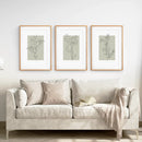 Pastel Wild Flowers Set of 3 Prints. Botanical Line Art by Wall Art Set