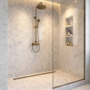 Mink White Honed Herringbone 5/8x2 Marble Mosaics 12 1/8x13 3/8