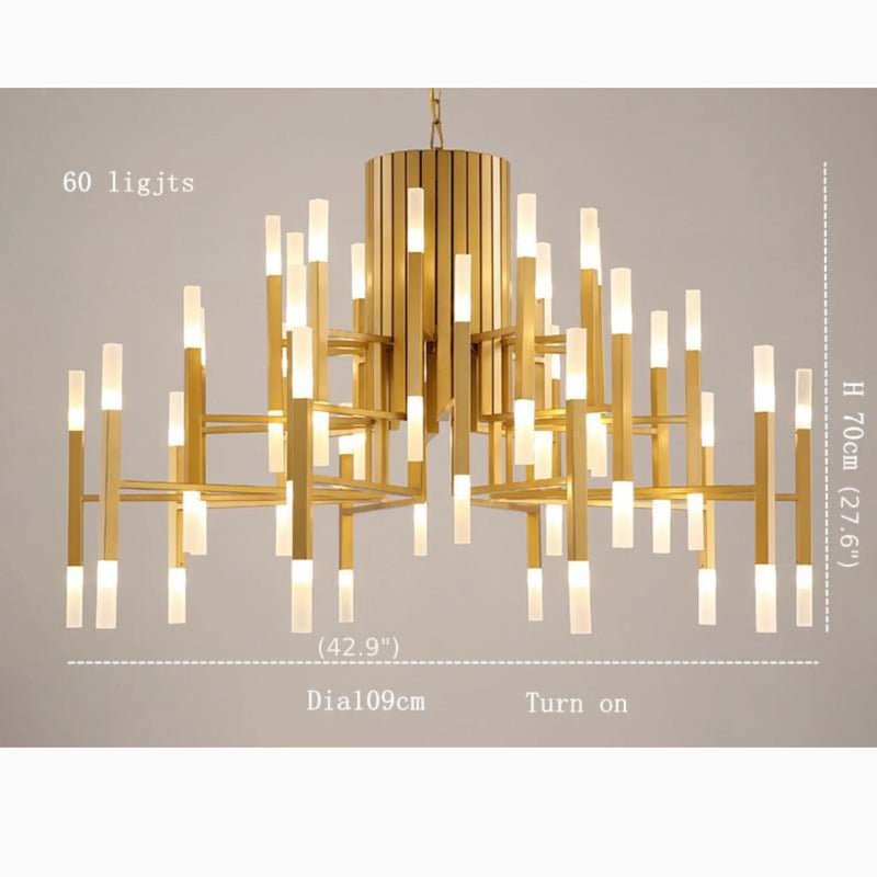 Zelbio | Gold/Black Postmodern LED Chandelier for Living Room