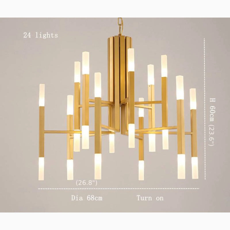 Zelbio | Gold/Black Postmodern LED Chandelier for Living Room