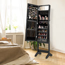 Mirror Jewelry Cabinet with 20 Warm Lights and 4 Tilt Angles-Black