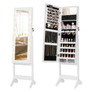 Mirror Jewelry Cabinet with 20 Warm Lights and 4 Tilt Angles-Black by DirectDeals
