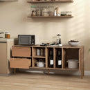 Mirrored Buffet Cabinet with 2 Drawers and 1 Door for Living Room-Natural by LJGDeals