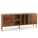 Mirrored Buffet Cabinet with 2 Drawers and 1 Door for Living Room-Natural by LJGDeals