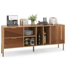 Mirrored Buffet Cabinet with 2 Drawers and 1 Door for Living Room-Natural by LJGDeals