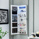 Wall Door Mounted Jewelry Armoire with Frameless LED Mirror