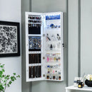 Wall Door Mounted Jewelry Armoire with Frameless LED Mirror by LJGDeals