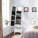 Freestanding Full Length LED Mirrored Jewelry Armoire with 6 Drawers by LJGDeals