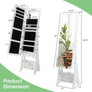 Freestanding Full Length LED Mirrored Jewelry Armoire with 6 Drawers by LJGDeals