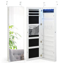 Wall Door Mounted Jewelry Armoire with Frameless LED Mirror by LJGDeals