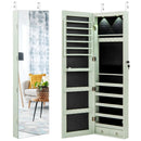 Wall and Door Mounted Mirrored Jewelry Cabinet with Lights by LJGDeals