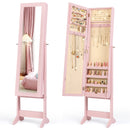 Mirrored Standing Jewelry Cabinet Storage Box