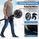 Misting Pedestal Fan Air Circulator with 90° Auto Oscillation Floor Standing Fan with 8 Speeds by DirectDeals