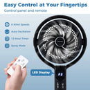 Misting Pedestal Fan Air Circulator with 90° Auto Oscillation Floor Standing Fan with 8 Speeds by LJGDeals