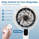Misting Pedestal Fan Air Circulator with 90° Auto Oscillation Floor Standing Fan with 8 Speeds by LJGDeals